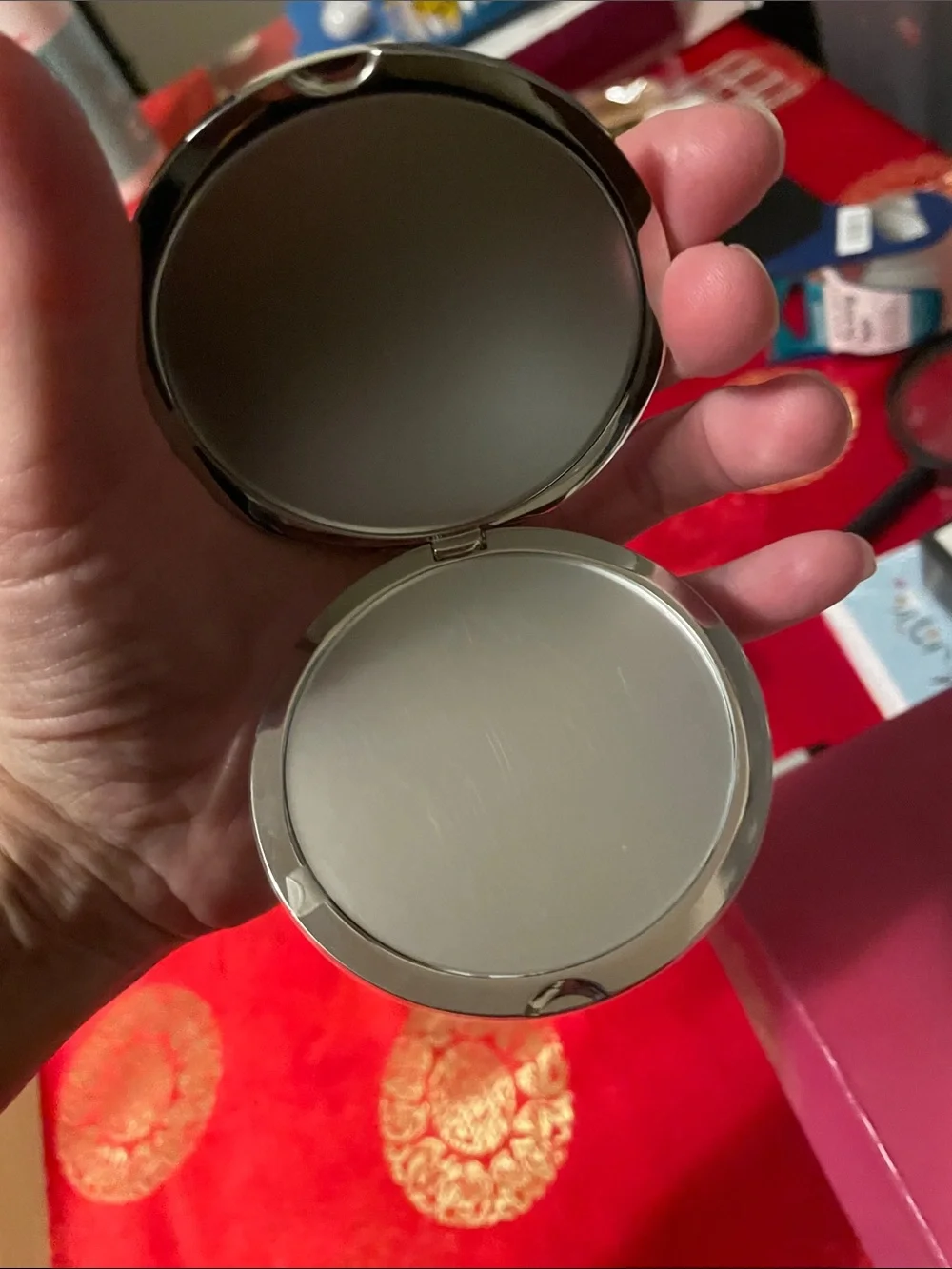 Dior Pink Toile Compact Mirror with Signature Logo - Picture 7 of 15